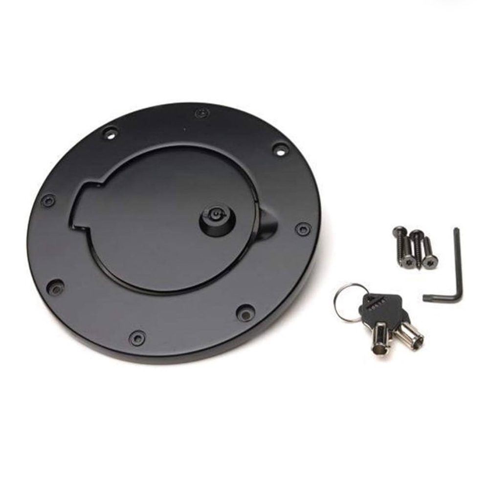 NWT Jeep Wrangler | Locking Gas Cover | Billet Style, Aluminum, Black | 85007